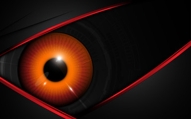 abstract tech big eye on gamer metallic black concept background © pixtumz88