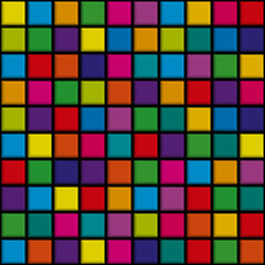 Оригинальный, абстрактный, бесшовный фон из ярких разноцветных квадратов. Векторная иллюстрация.