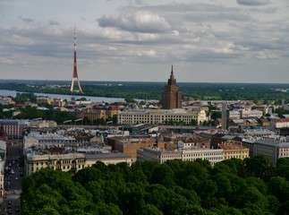 Fototapeta na wymiar Stadtansicht von Riga von oben