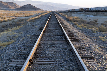 Railroad tracks at California desert