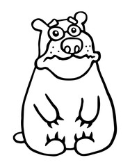 cute sad bear. vector illustration.