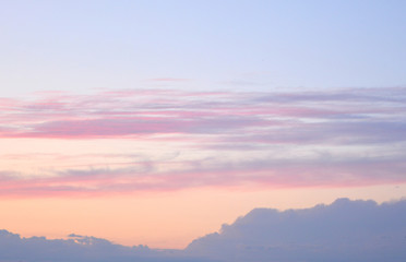 Fototapeta premium Beautiful natural gentle romantic evening landscape, background: pastel sunset, nature 