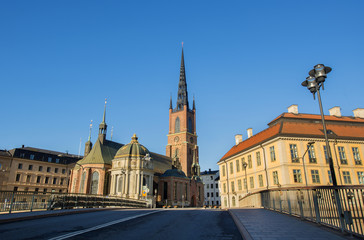 Fototapeta na wymiar The Riddarholmen Church in Stockholm Sweden
