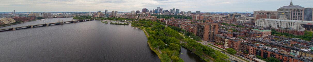 Fototapeta na wymiar Aerial panoramic image Boston