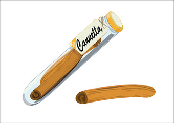Cinnamon sticks, in glass tube