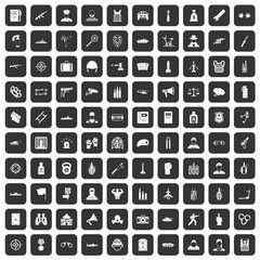 100 officer icons set black