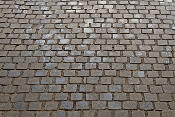Naklejka premium Old grey stone pavement background