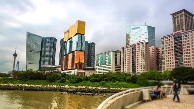 4K. Time lapse Macau cityscape
