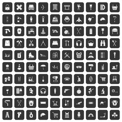 100 outfit icons set black