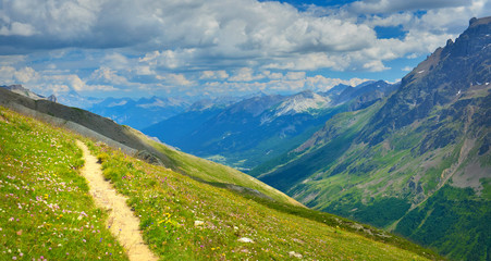 Path in summer mountains