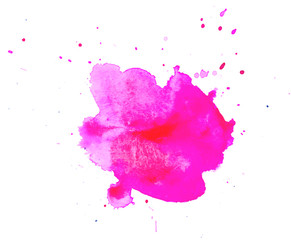 Colorful abstract watercolor texture stain with splashes and spatters. Modern creative watercolor background for trendy design.