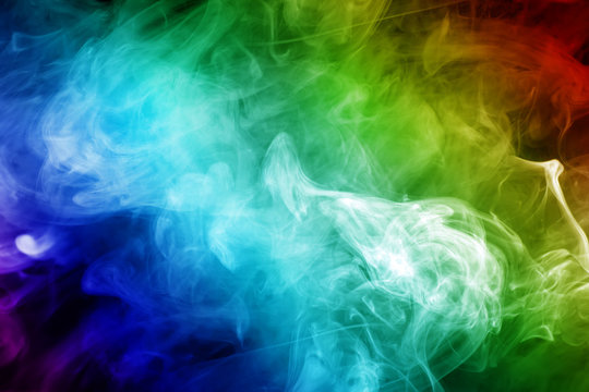 Rainbow colored smoke. Abstract background and texture
