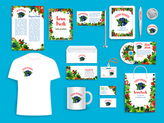 Corporate identity vector items for berry company