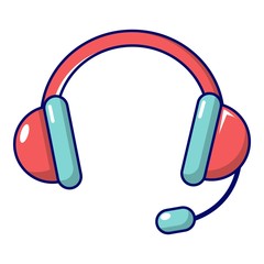 Headset icon, cartoon style