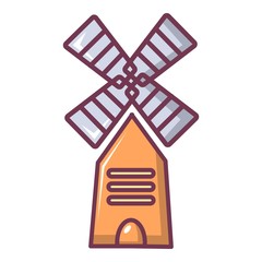 Farm windmill icon, cartoon style