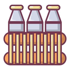 Bottles of milk icon, cartoon style