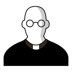 Priest icon, cartoon style