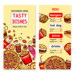 Vector banners for fast food restaurant menu