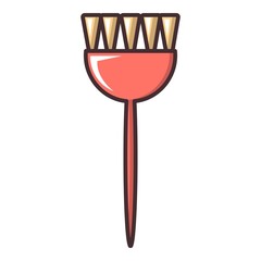 Hairdresser brush icon, cartoon style