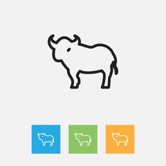 Fototapeta na wymiar Vector Illustration Of Zoology Symbol On Bull Outline. Premium Quality Isolated Buffalo Element In Trendy Flat Style.