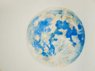 Painting of earth on white background