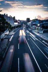 夕焼けと道路