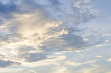 Clouds with light of sunset