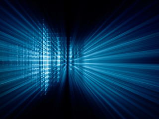 Abstract background element. Fractal graphics series. Perspective composition glitch effect. Information technology concept.