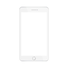 White smartphone with white screen.