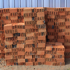 brick block building material in construction site industry