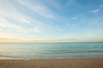 view of a beach before sunset