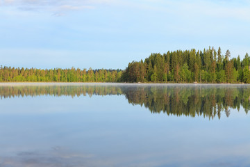 Summer lake scape at morning