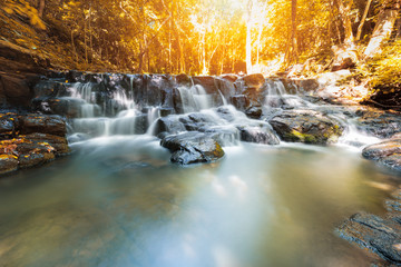 Beautiful waterfall in autumn season, Sam lan waterfall