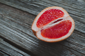 grapefruit on a wooden background
