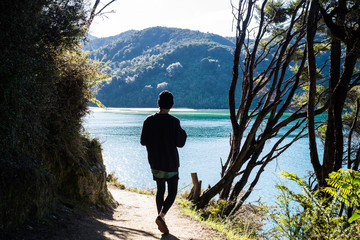 Boy looking over the beach