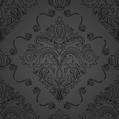 Obraz na płótnie Canvas Orient vector classic dark pattern. Seamless abstract background with repeating elements. Orient background