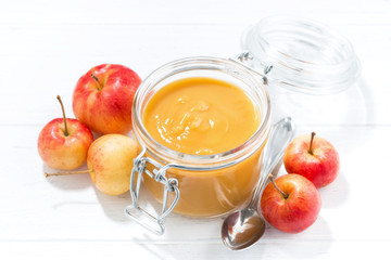 fresh apple sauce, top view