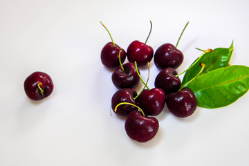 fresh cherry on white background