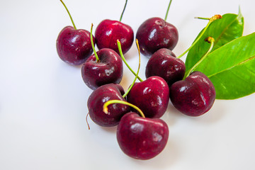 fresh cherry on white background