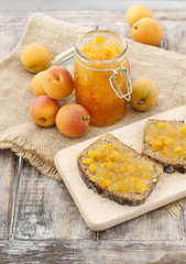 Bread with peach jam