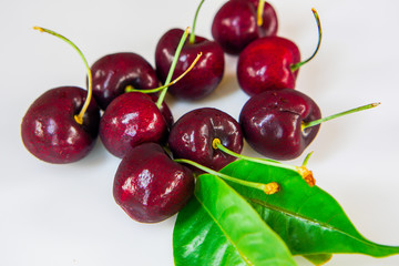 fresh cherry on white background