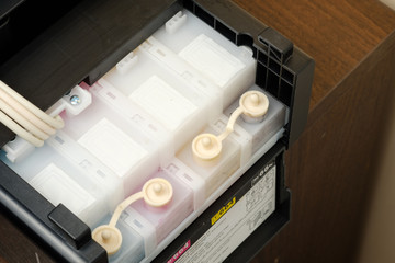 dirty ink Cartridges empty of inkjet printer