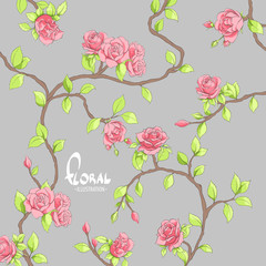 Delicate roses on a dark background