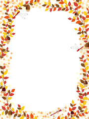 Obraz premium 秋の紅葉植物のフレーム素材