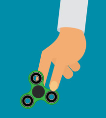 Flat Hand spinner holding in hand vector