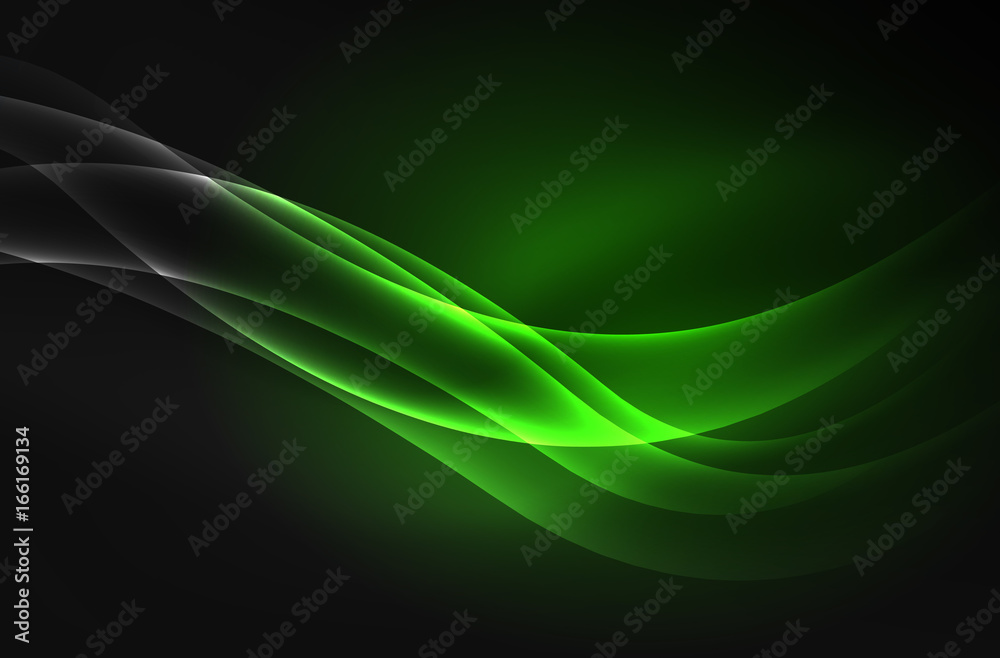 Wall mural vector glowing wave, smoke