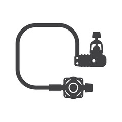 Scuba regulator vector icon. Diving gauge isolated silhouette on white background.