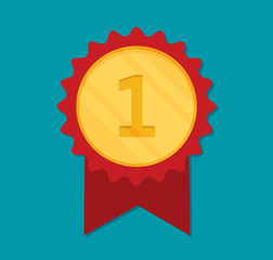 Flat style rosette vector icon illustration.