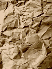 Craft paper background. Vector wrinkled paper texture.