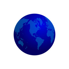 Isolated earth globe with dotted continents. Vector illustration.